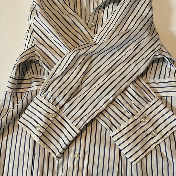Willi Smith Navy and White Striped Shirt - Picture 1 of 7